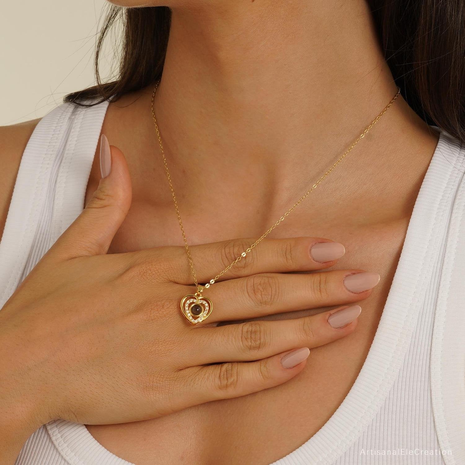 Eternal Memory Heart Projection Necklace