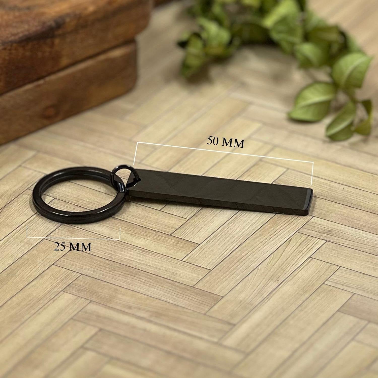 Bespoke Birthstone Bar Custom Engraved Keychain