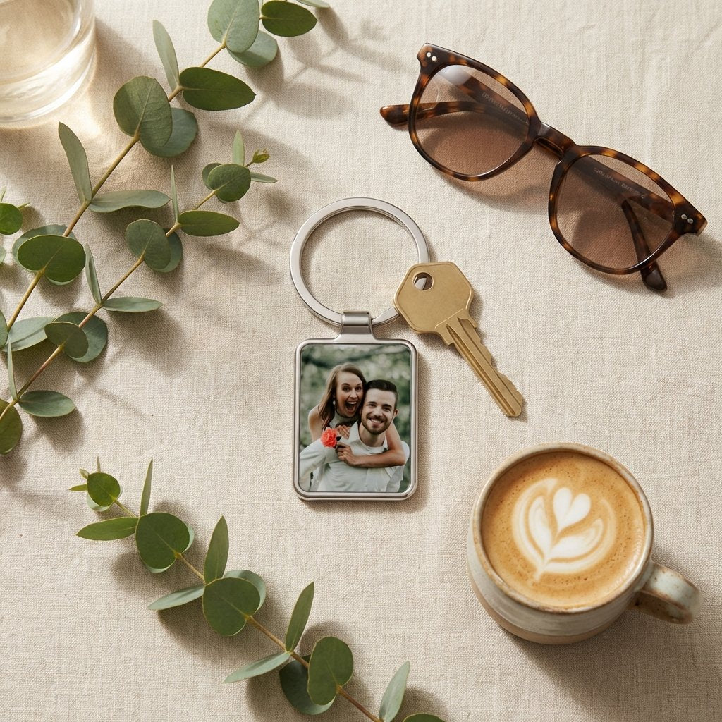 Heirloom Portrait Custom Photo Keychain