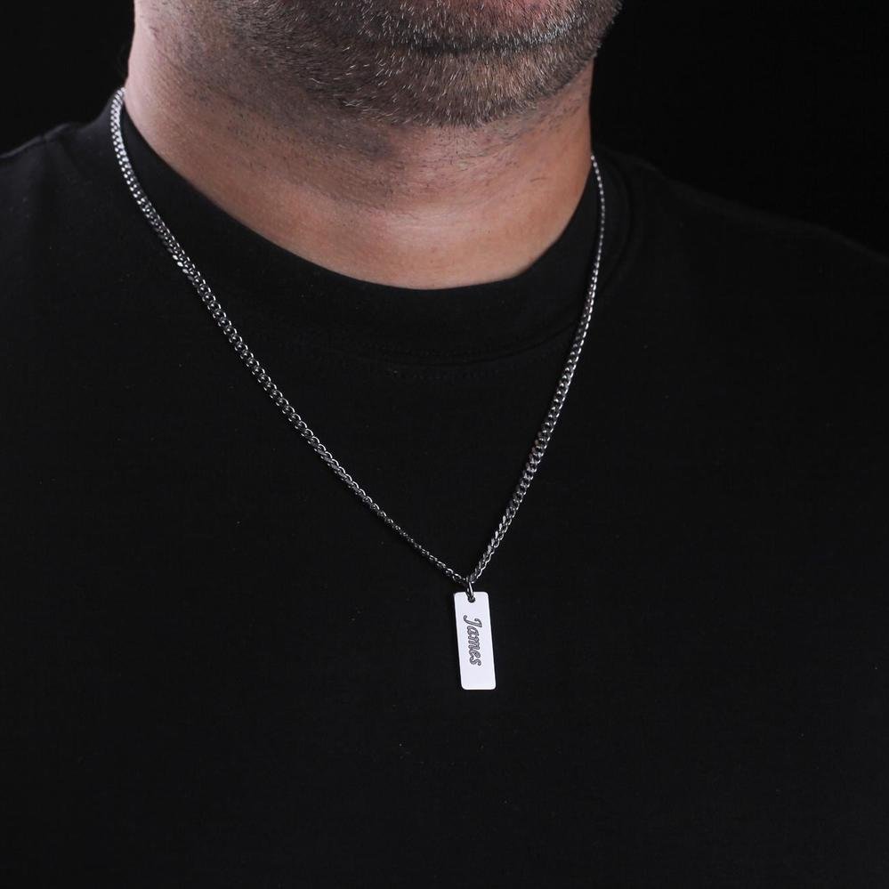 Signature Personalized Men's Bar Necklace