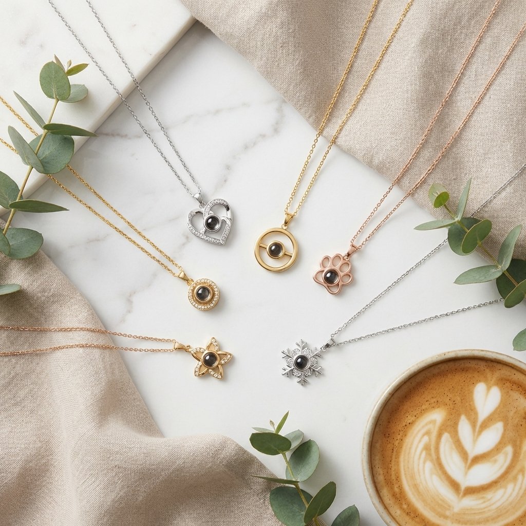 Personalized Photo Projection Necklace - Custom Memorial Gift