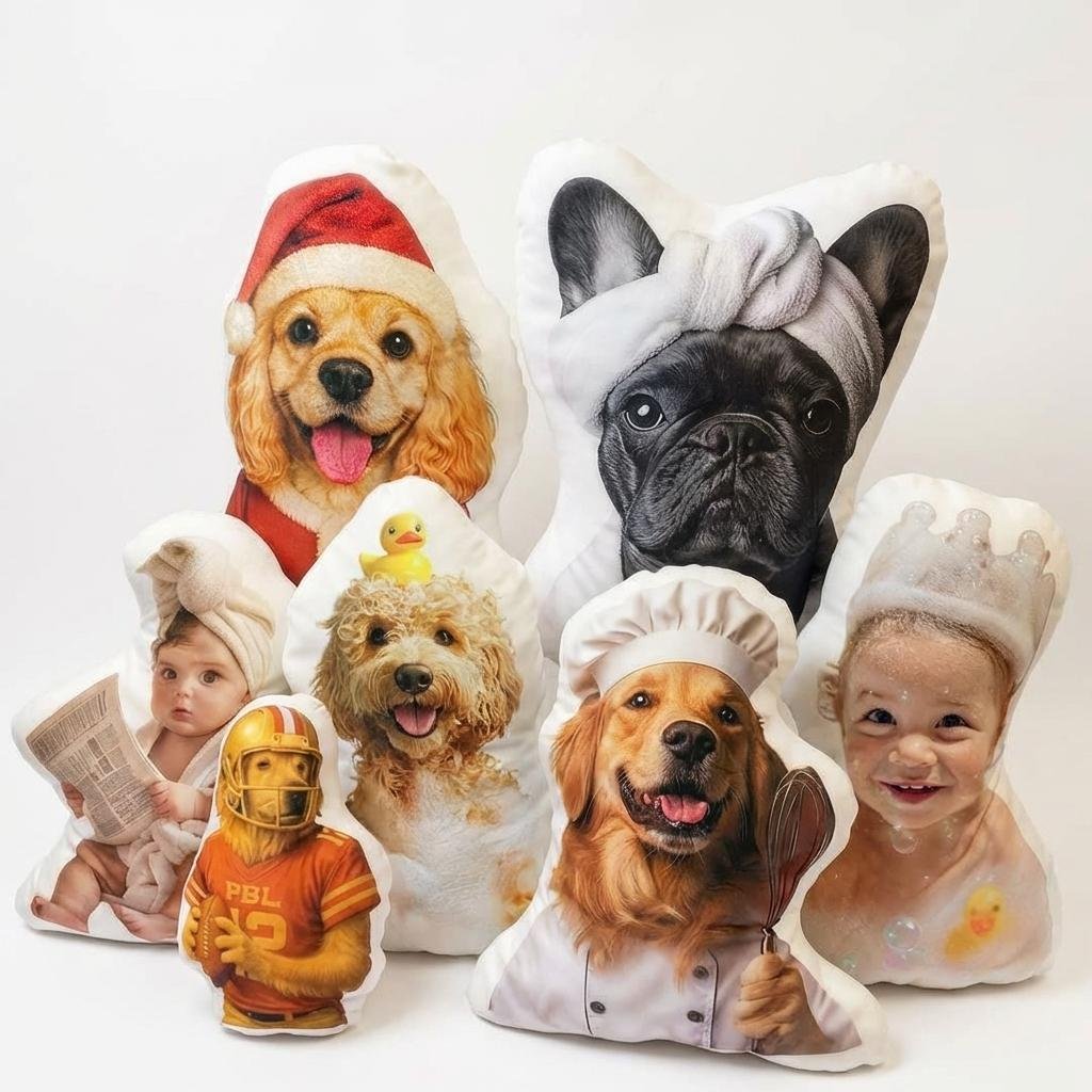 Custom Pet Shaped Pillow - Personalized Photo Dog Cushion