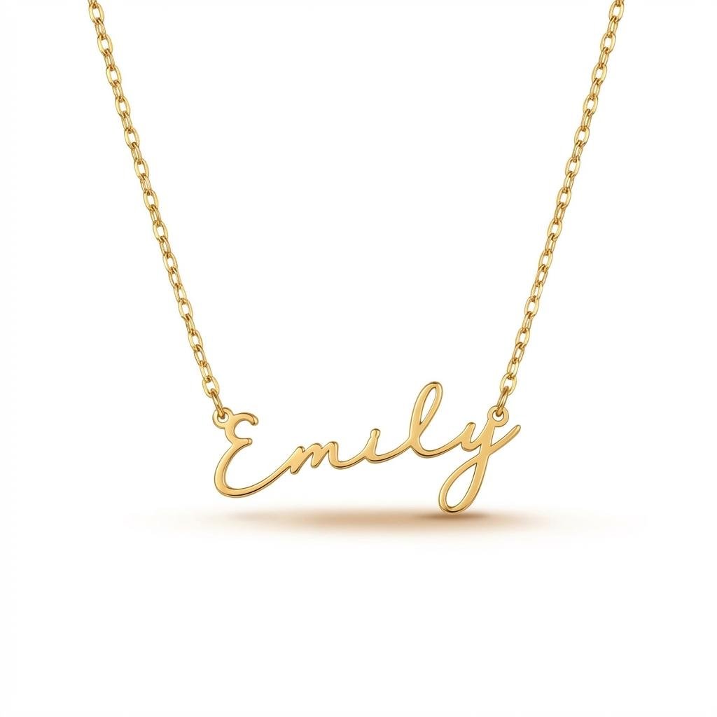 Personalized 18K Gold Dainty Script Name Necklace