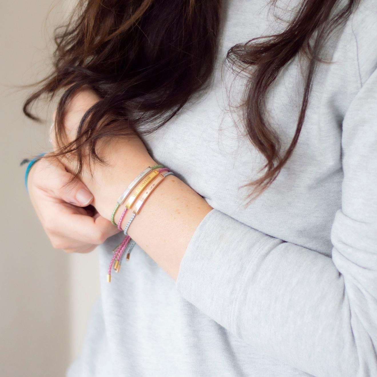 Hand-Finished Personalized Bar Bracelet