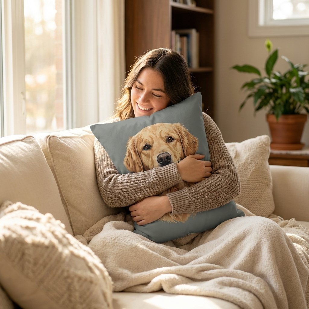 Custom Pet Portrait Pillow | Personalized Dog & Cat Gift