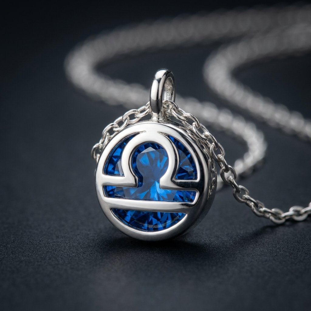 Personalized Zodiac & Birthstone Necklace in Sterling Silver