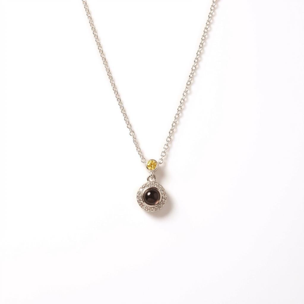 Personalized Photo Projection Necklace with Birthstone