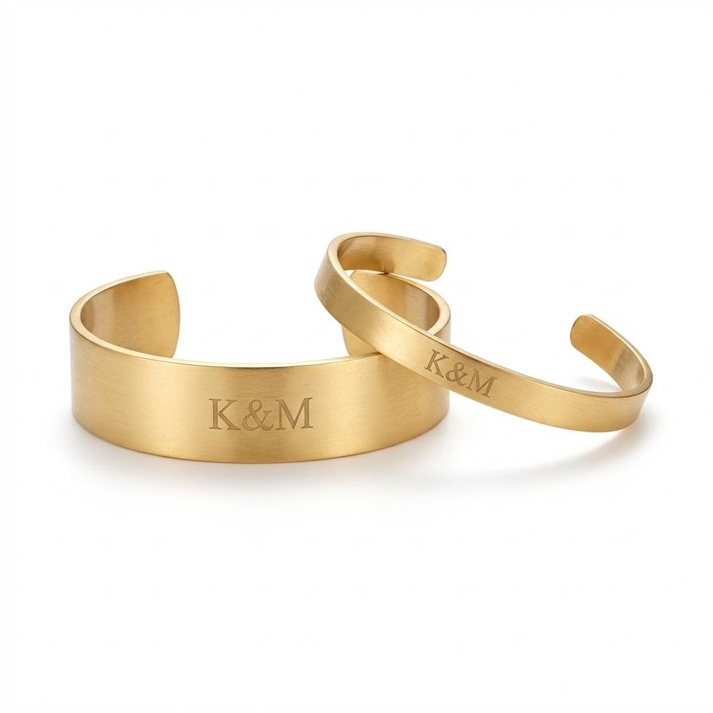 Personalized Couples Initial Bracelet Set - Matching Jewelry