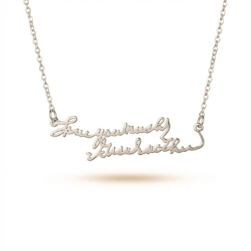 Personalized Handwriting Necklace - Sterling Silver Signature
