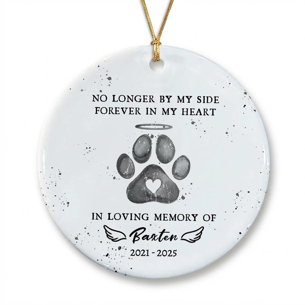Custom Watercolor Pet Memorial Photo Ornament