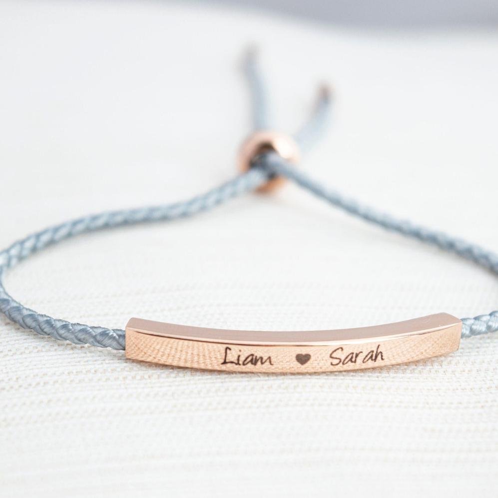 Hand-Finished Personalized Bar Bracelet