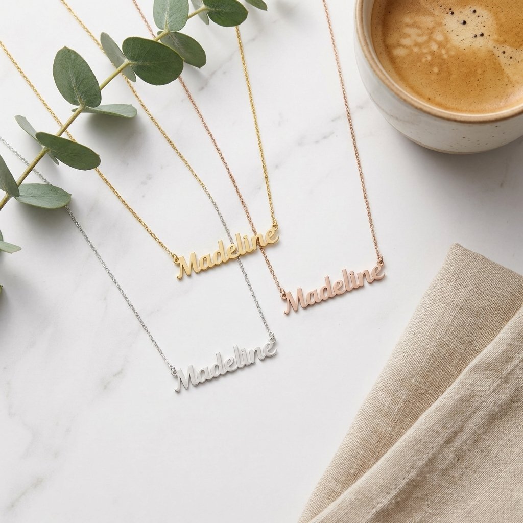 Dainty Personalized Name Necklace - 18K Gold Plated Gift