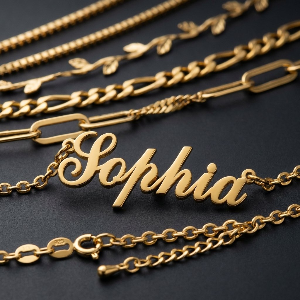 Personalized 14K Gold Name Necklace - Custom Nameplate