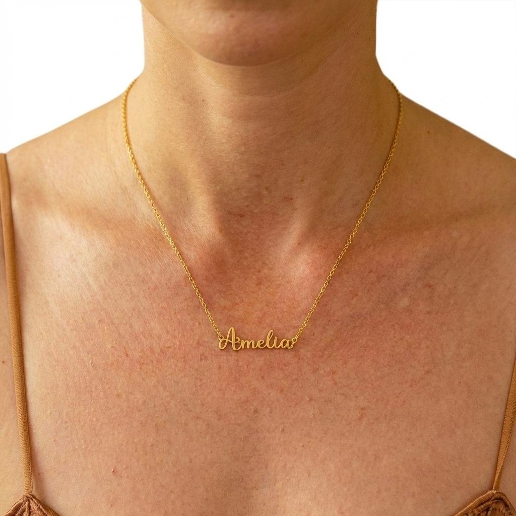 Personalized Name Necklace - Custom 18K Gold Plated Gift