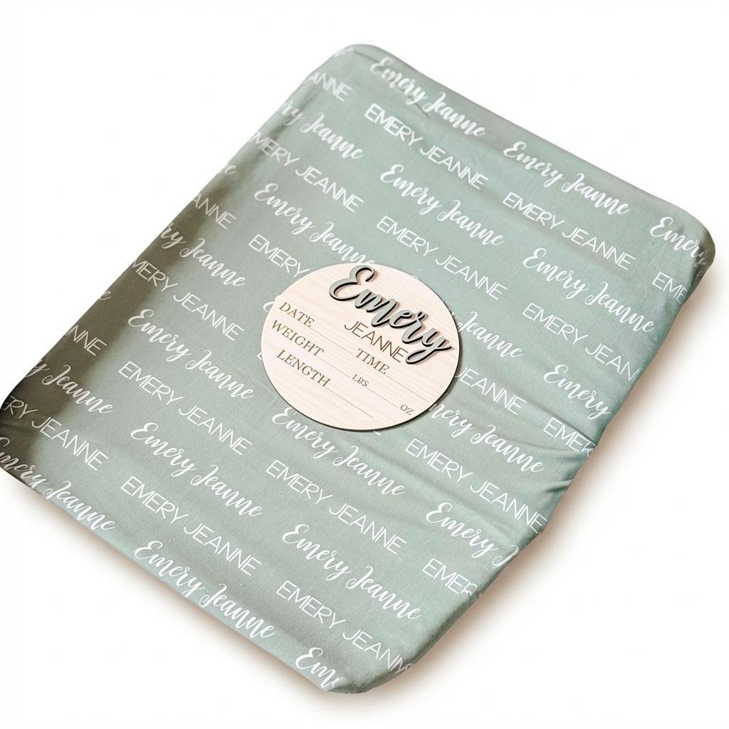 Personalized Baby Name Swaddle & Newborn Announcement Blanket