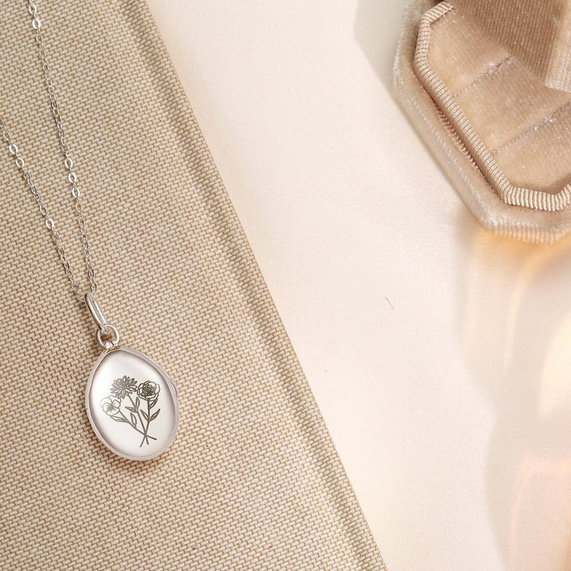 Timeless Personalized Birth Flower Locket