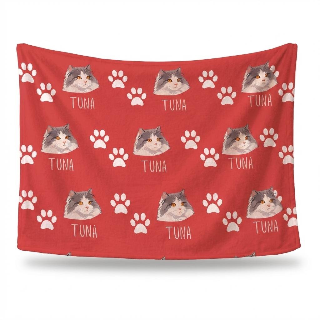 Personalized Pet Photo Blanket | Custom Dog & Cat Portrait