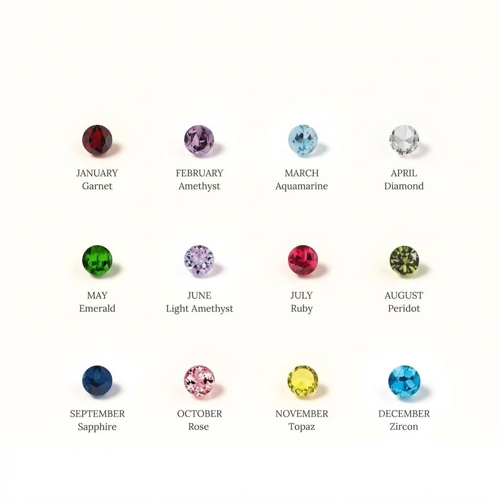 Personalized Photo Projection Heart Birthstone Necklace
