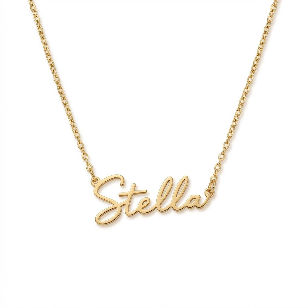 Personalized 18K Gold Dainty Script Name Necklace