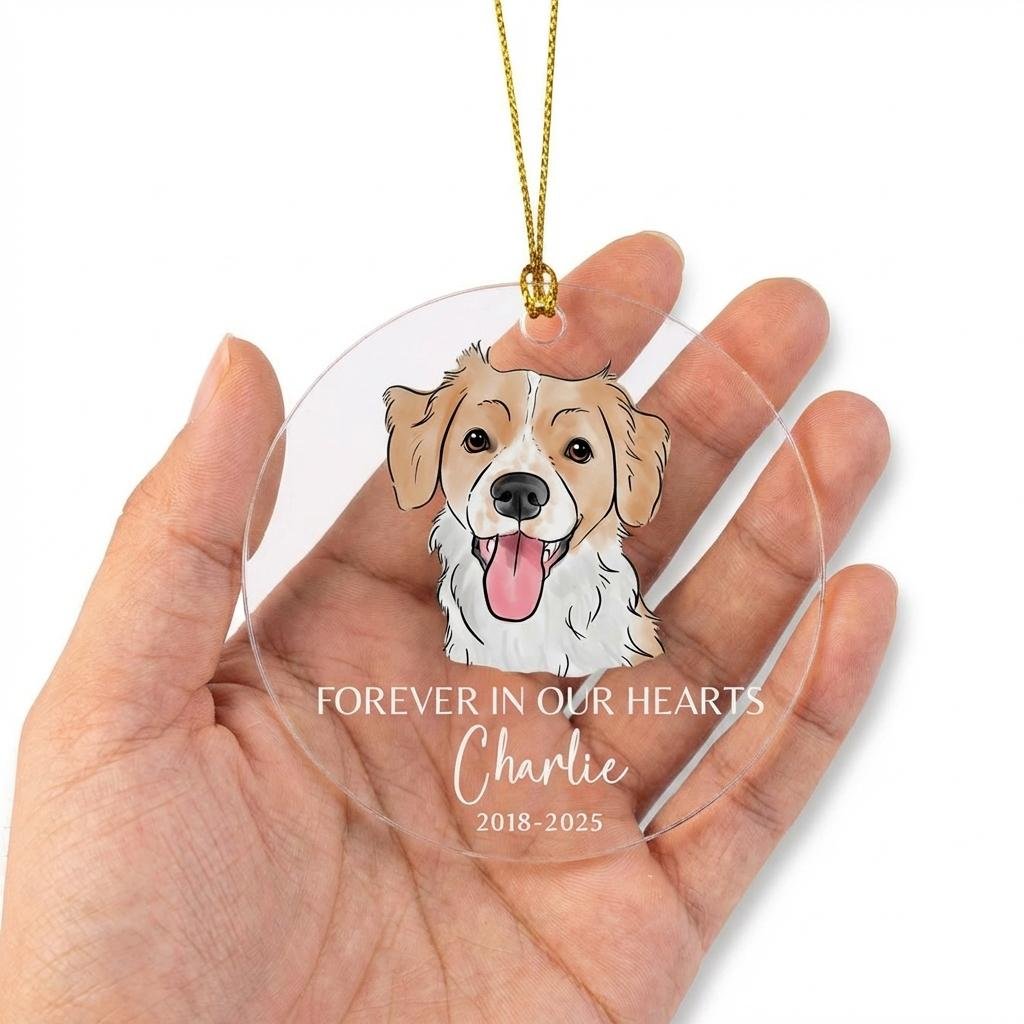 Custom Pet Memorial Ornament | Watercolor Dog Loss Gift