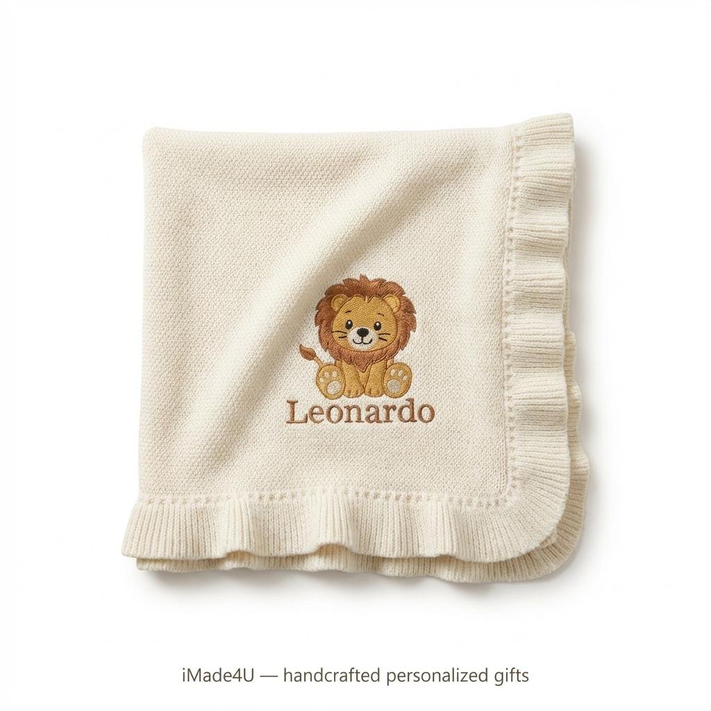 Luxurious Personalized Embroidered Baby Name Blanket
