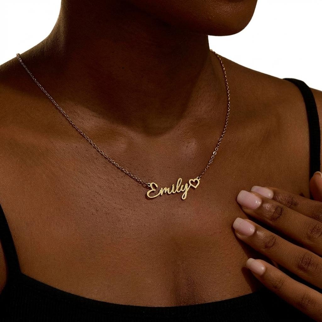 Personalized Heart Name Necklace | Dainty 18K Gold Jewelry