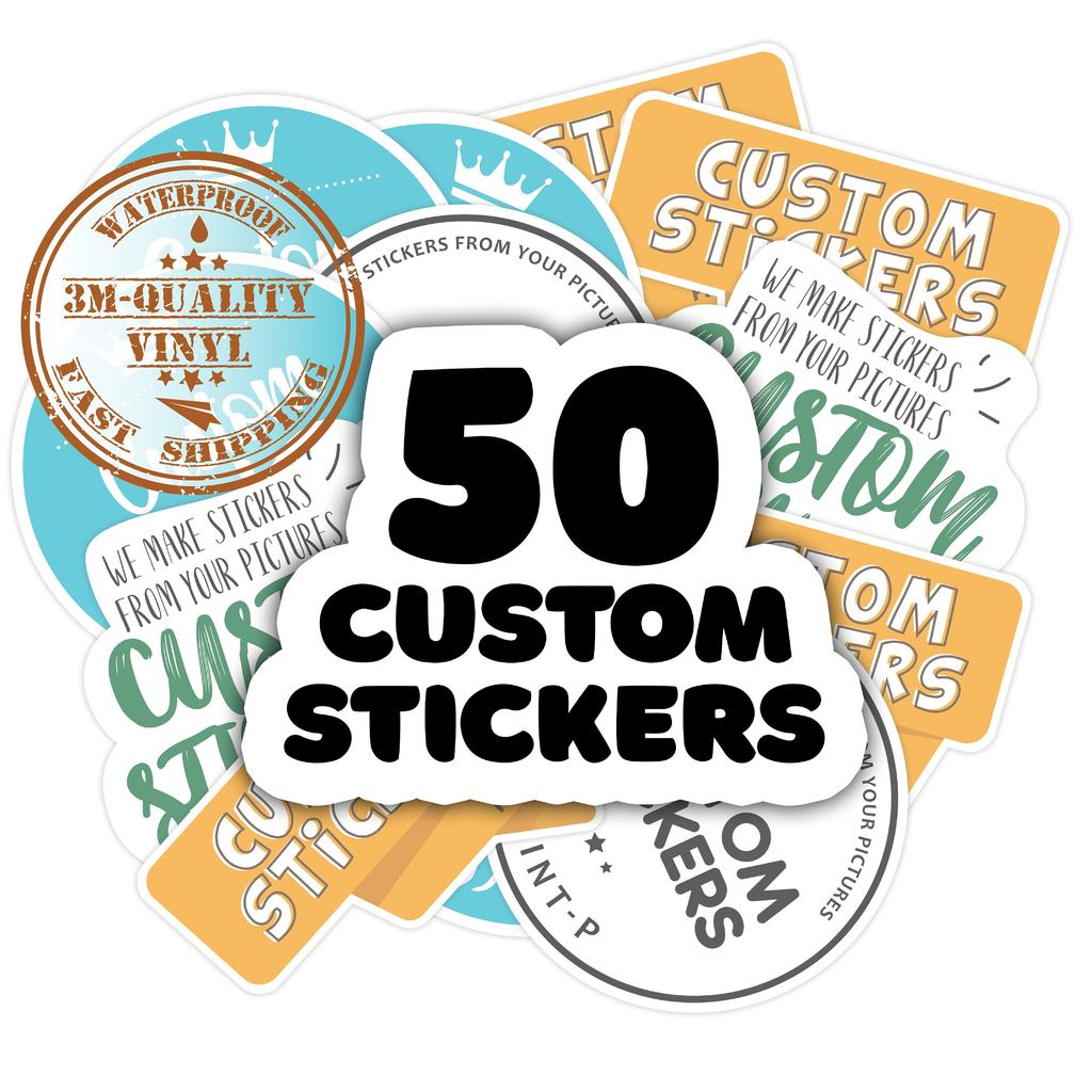 50 Custom Vinyl Stickers Pack Assortment