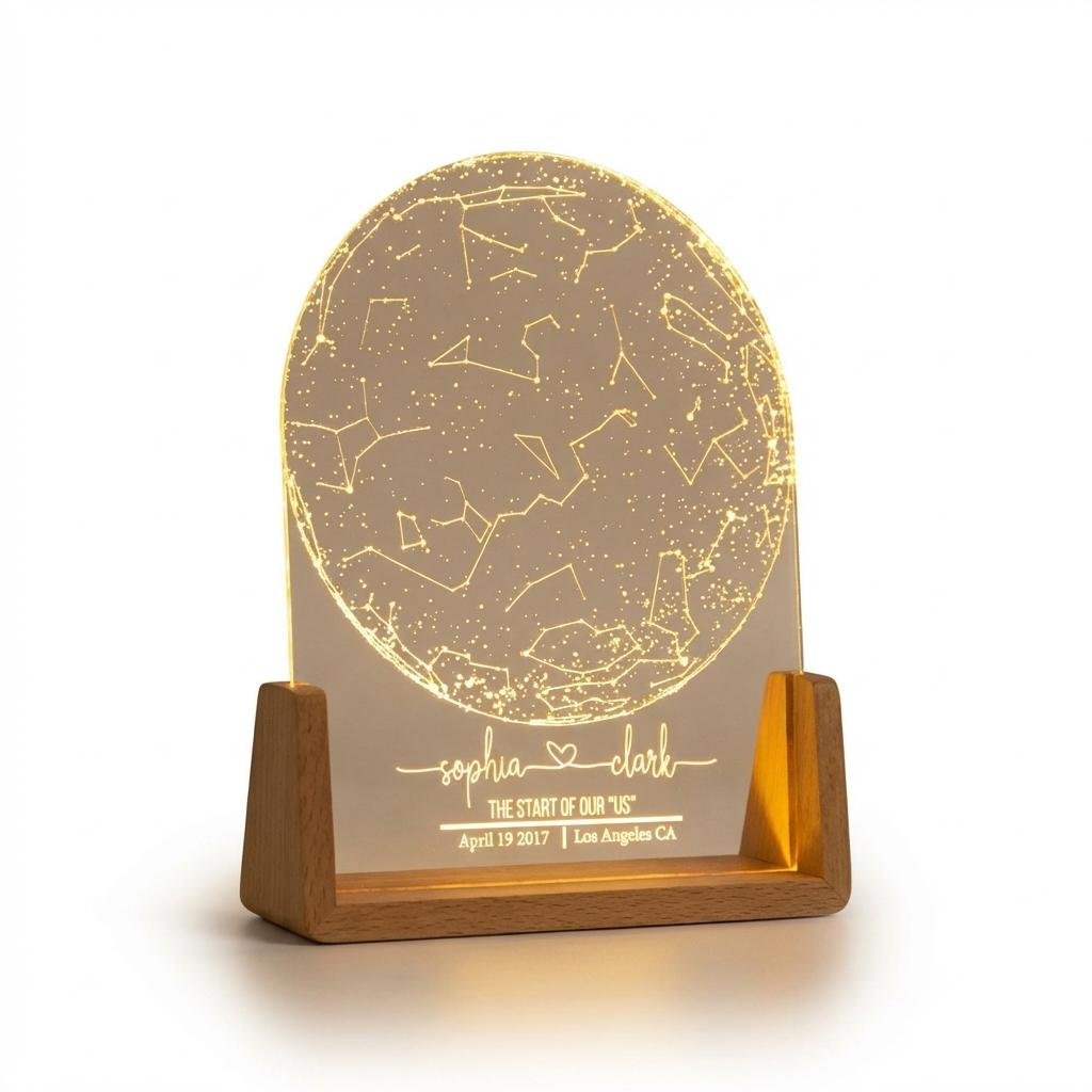 Personalized Star Map Night Light - Custom Anniversary Gift