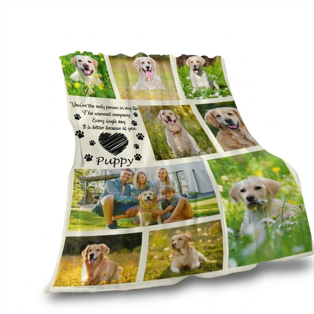 Personalized Pet Photo Memorial Blanket | Custom Dog Gift