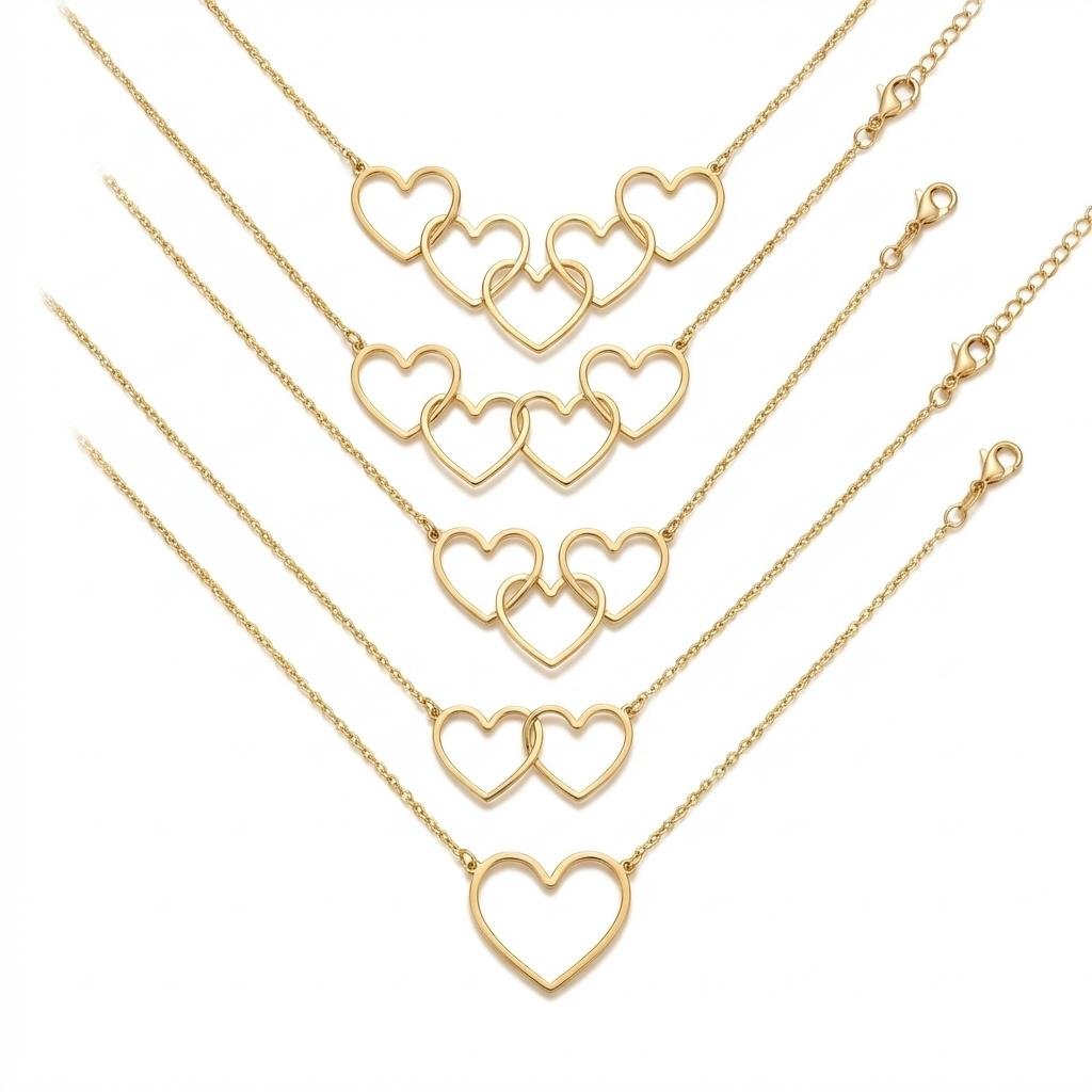 Personalized Family Heart Name Necklace - Dainty Gold Jewelry