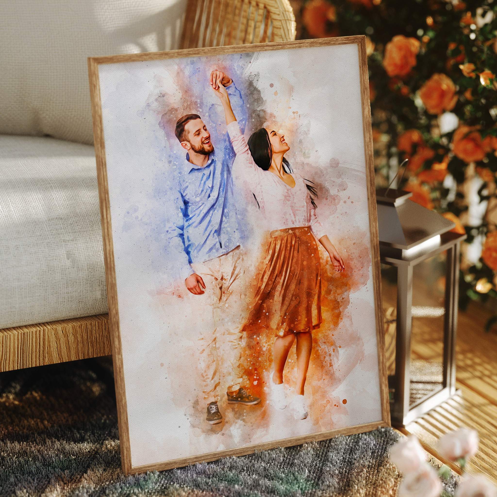 Bespoke Watercolor Love Portrait