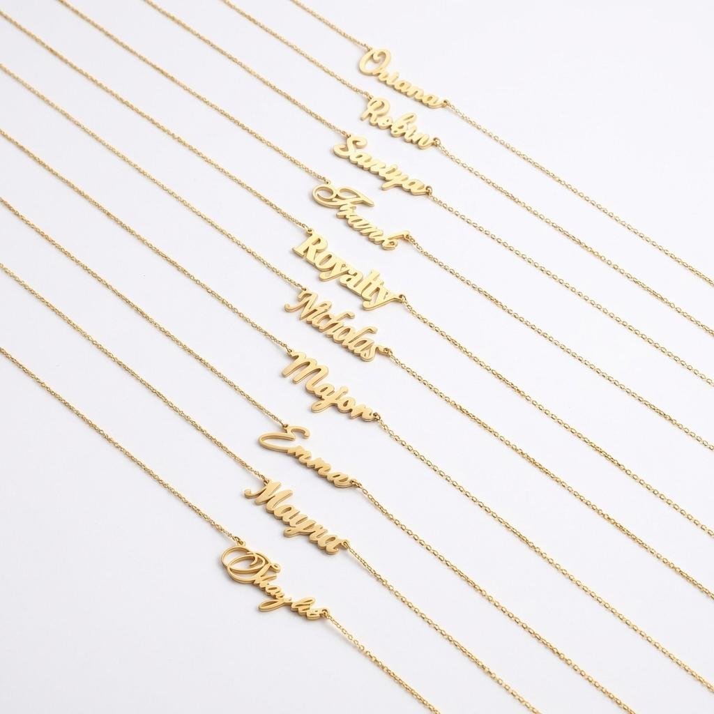 Personalized Gold Name Plate Necklace | iMade4U Jewelry