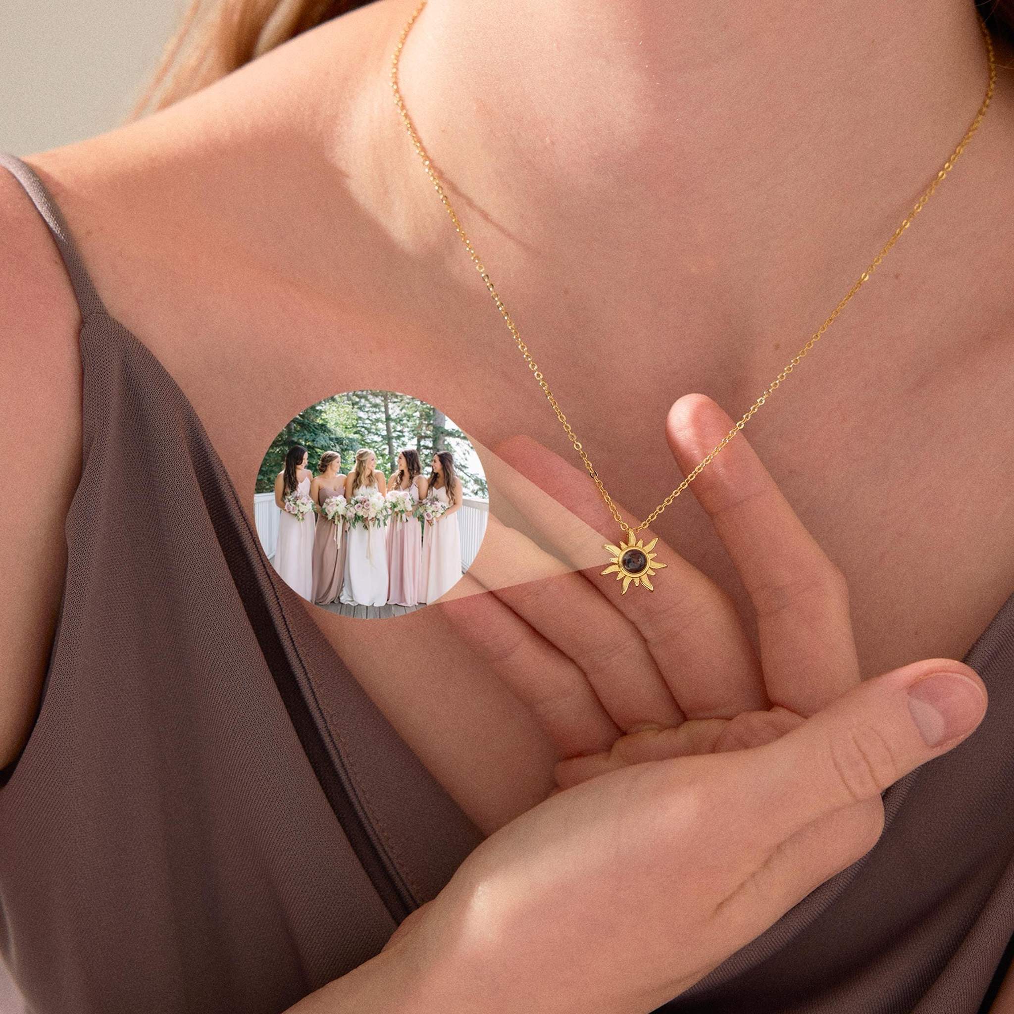 Radiant Sol: Personalized Photo Projection Necklace