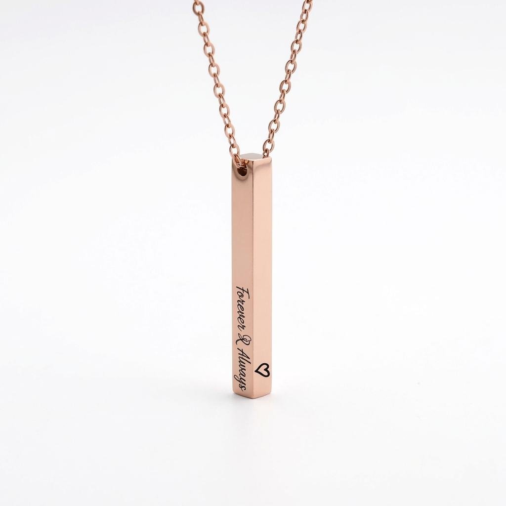 Elegant Personalized 4-Sided Vertical Bar Necklace