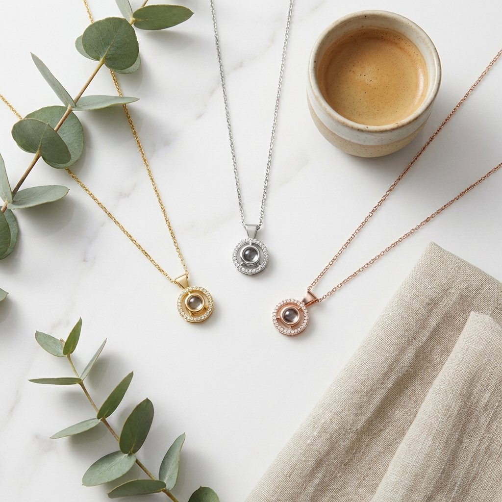 Custom Photo Projection Necklace | Personalized Memorial Gift