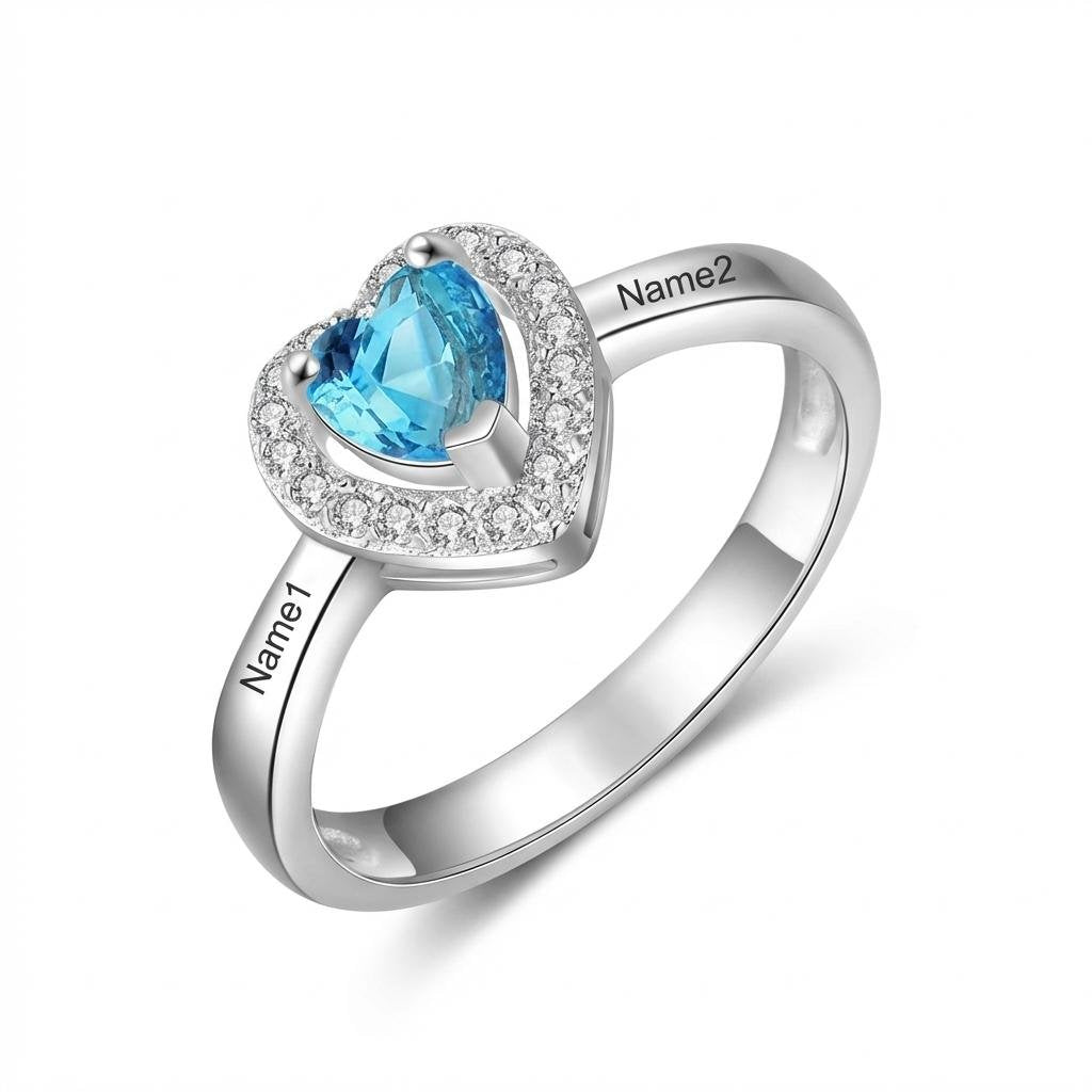 Personalized Sterling Silver Family Birthstone Ring