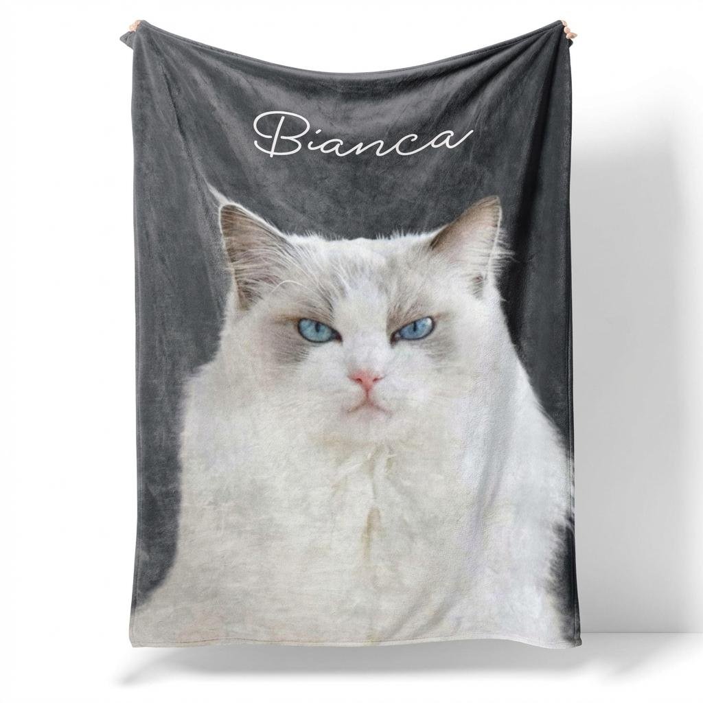 Bespoke Pet Portrait Minky Blanket