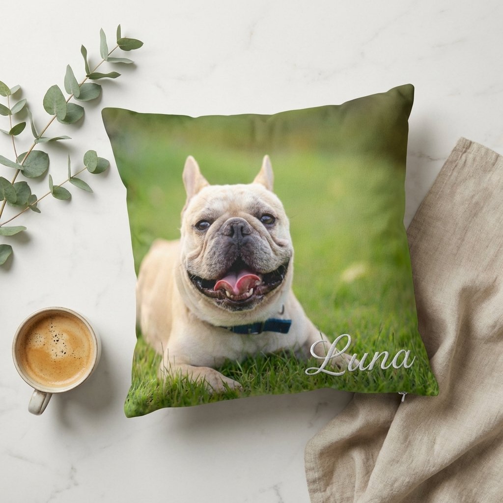 Custom Pet Photo Pillow | Personalized Dog & Cat Portrait
