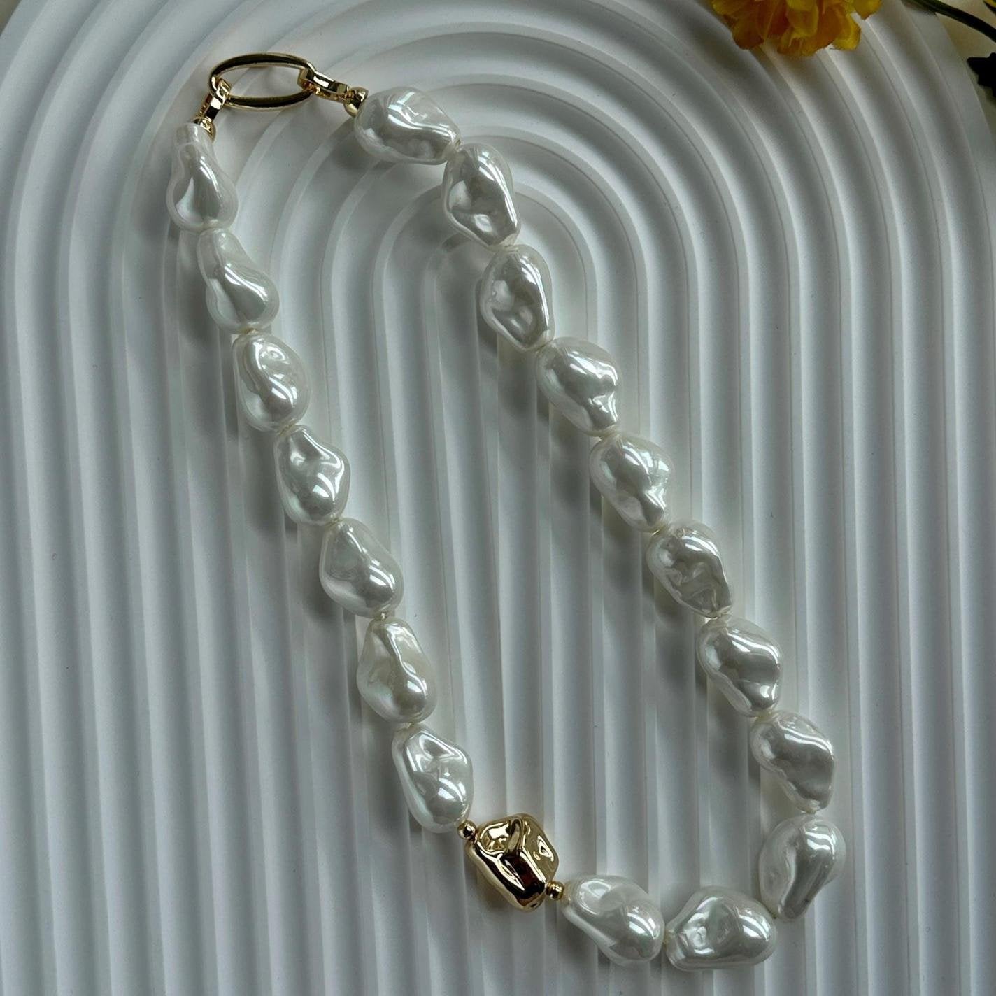 Sculptural Baroque Pearl Statement Necklace