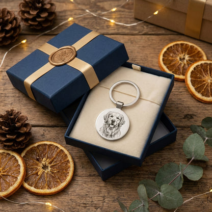 Custom Pet Portrait Keychain | Personalized Dog & Cat Lover Gift
