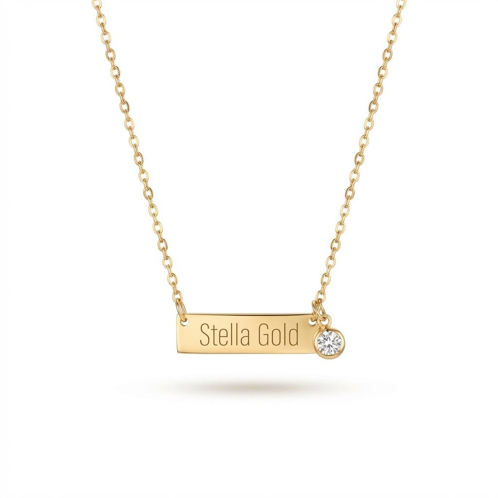 14K Gold Initial Birthstone Necklace | Personalized Gift