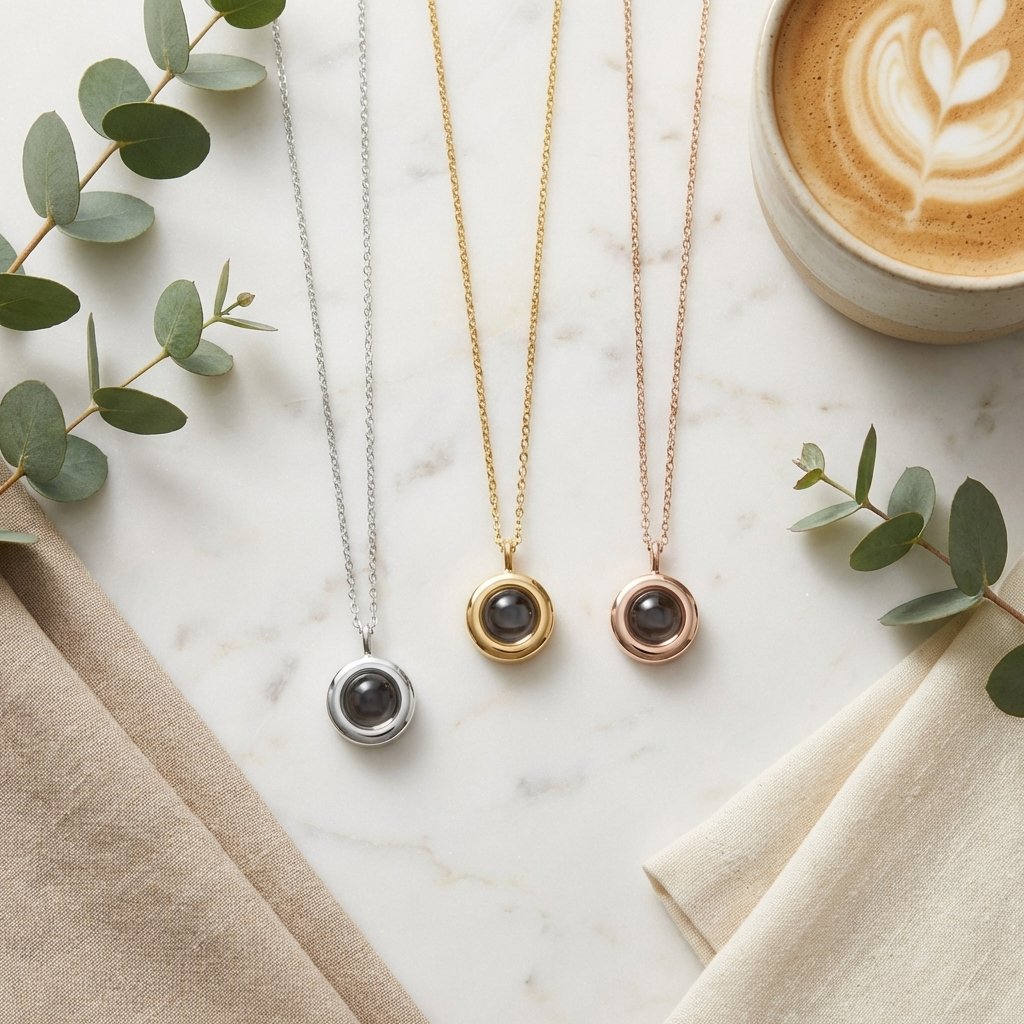 Custom Photo Projection Necklace - Personalized Memorial Gift