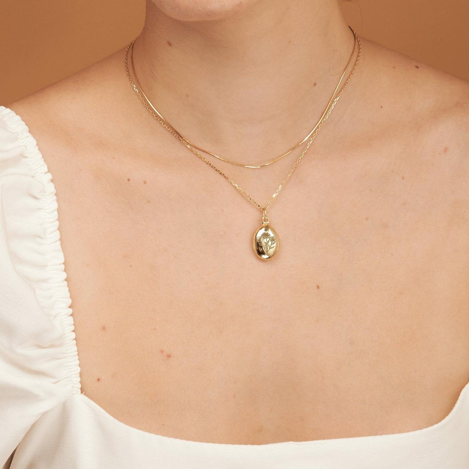 Timeless Personalized Birth Flower Locket