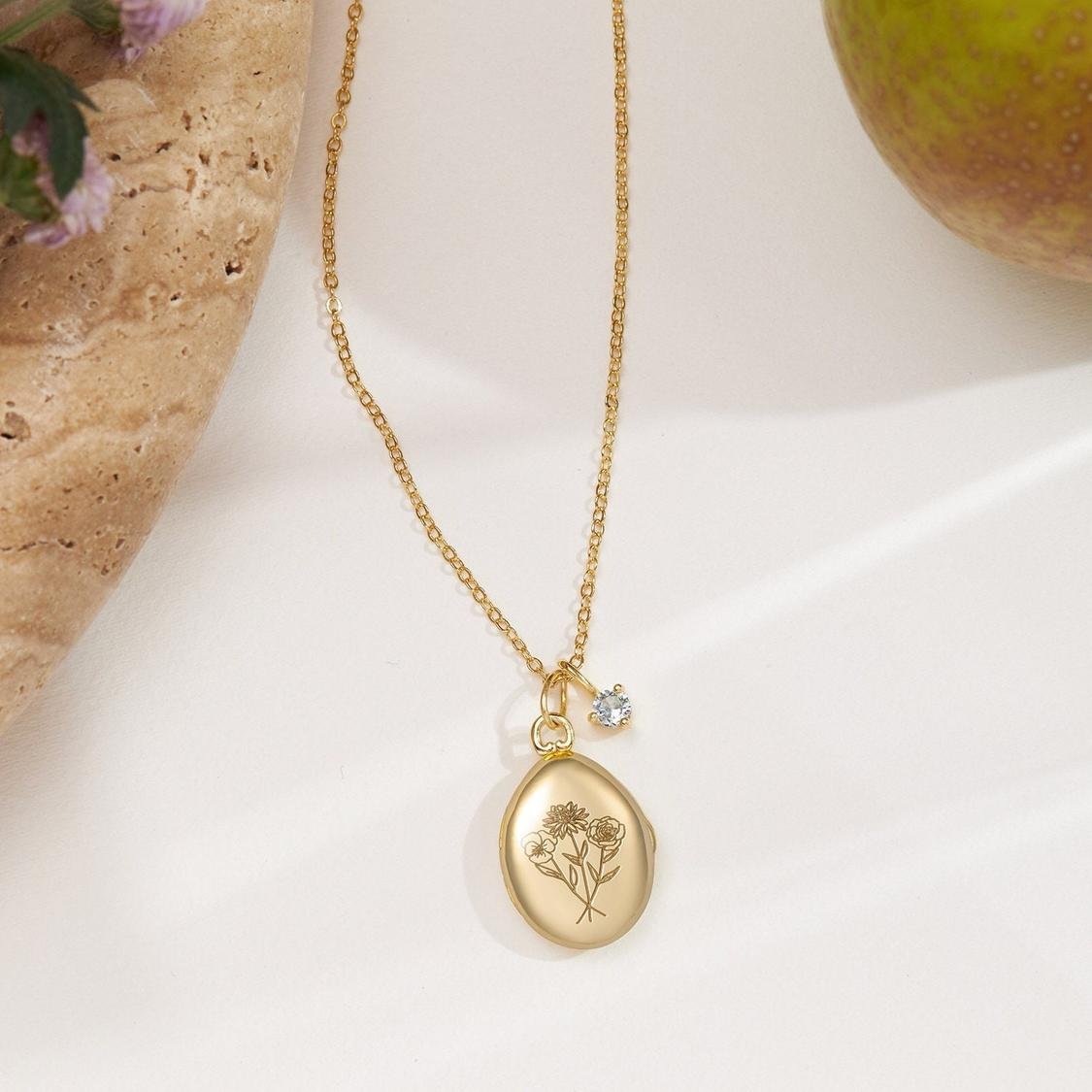 Timeless Personalized Birth Flower Locket