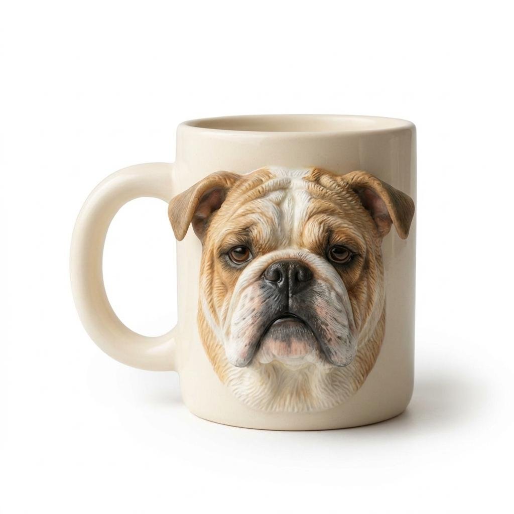 Custom 3D Hand-Sculpted Pet Portrait Ceramic Mug
