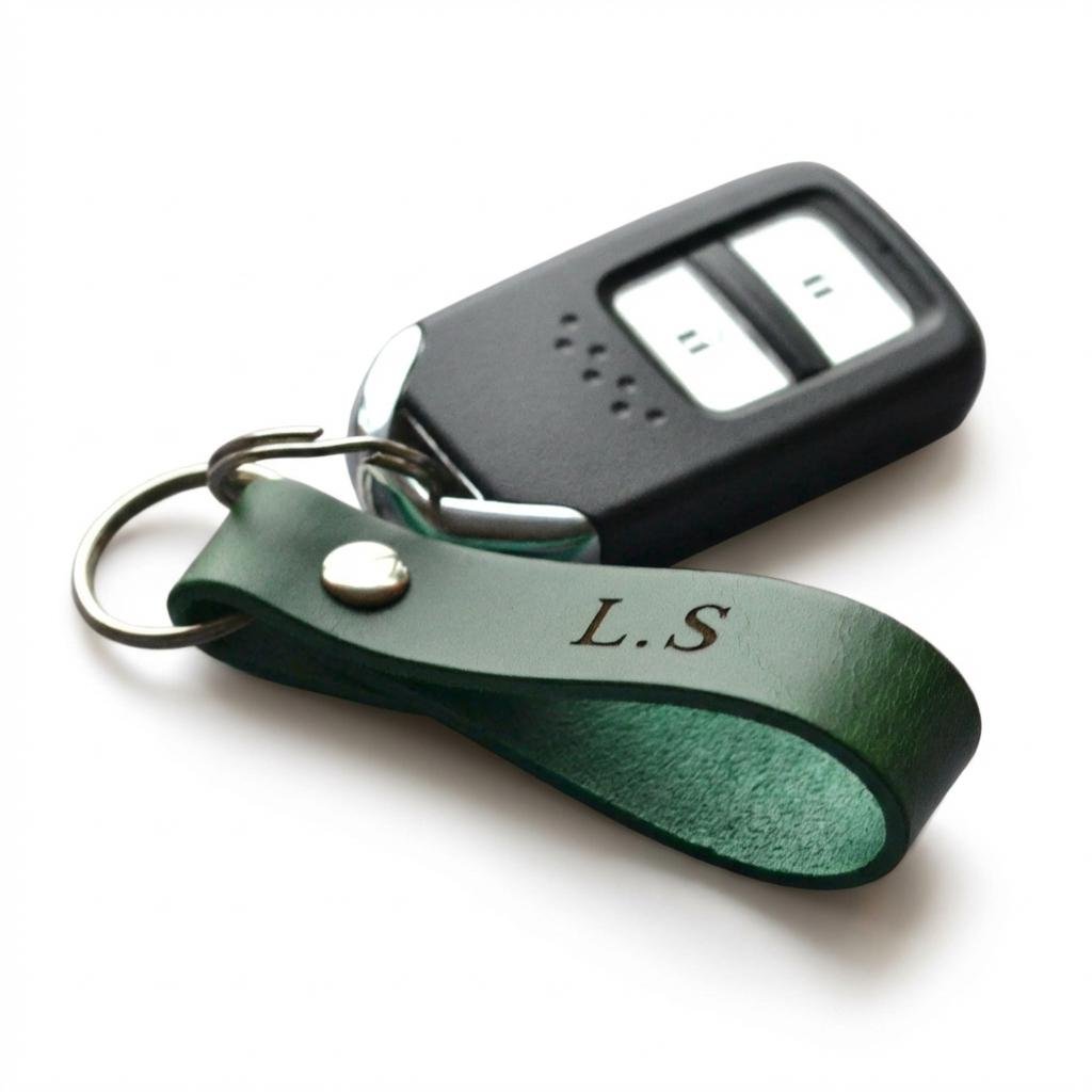Personalized Matching Leather Keyring Set for Couples