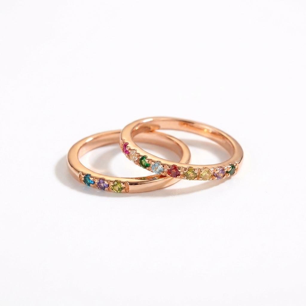 Custom Family Birthstone Ring - Personalized Mother's Gift