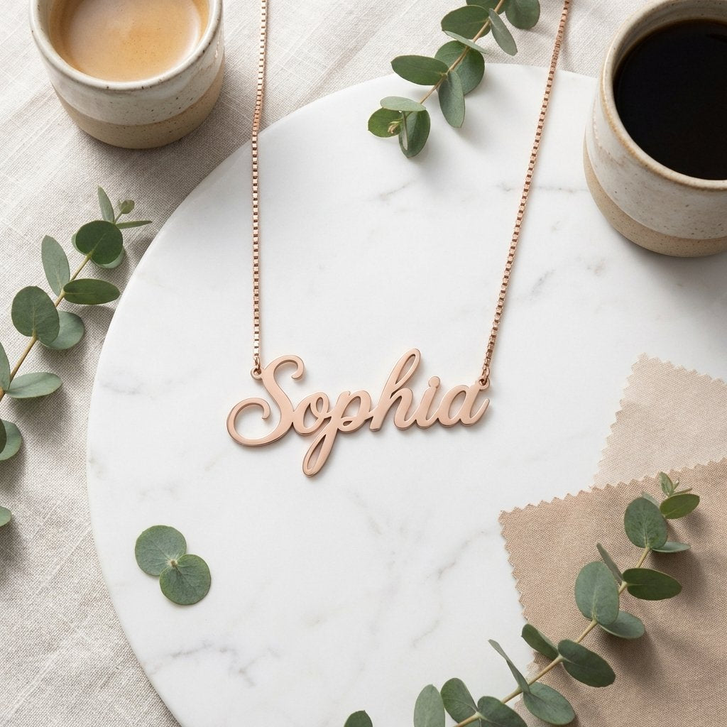 Personalized Gold Name Necklace - Custom Script Jewelry