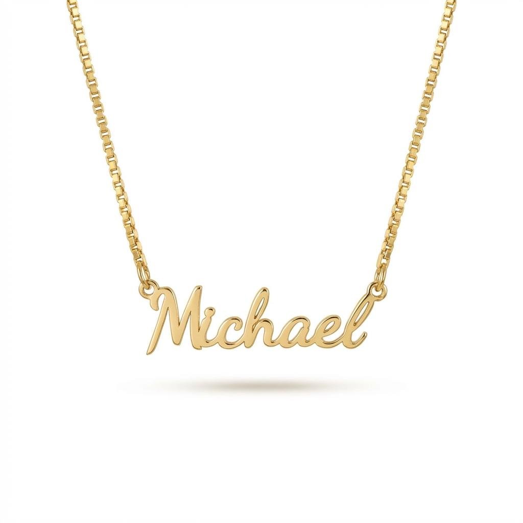 Personalized 14K Gold Name Necklace - Custom Nameplate