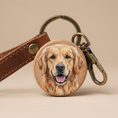 Custom Pet Portrait Keychain | Personalized Dog & Cat Lover Gift